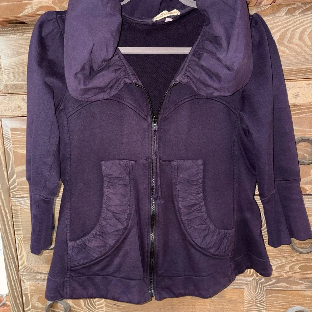 Prairie Underground plum short cloak hoodie sweatshirt XS/S - Picture 6 of 15